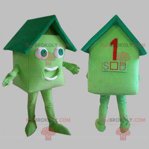 Groen huis mascotte. Huis mascotte - Redbrokoly.com
